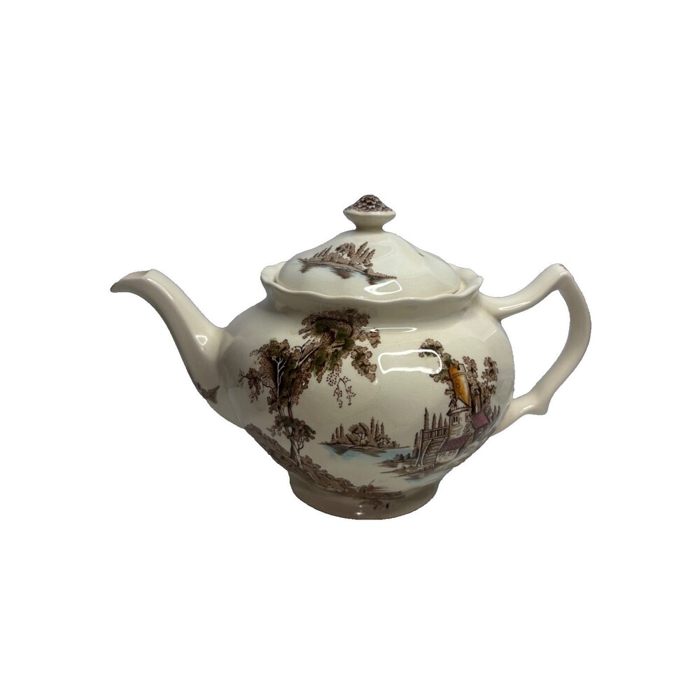 Johnson Bros The Old Mill Teapot brown